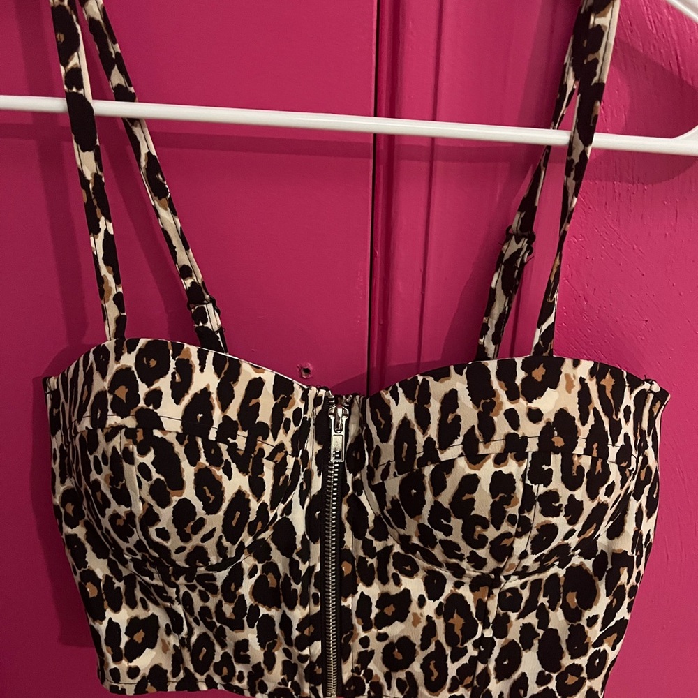 Say What? Tan and Black Bustier Camisole